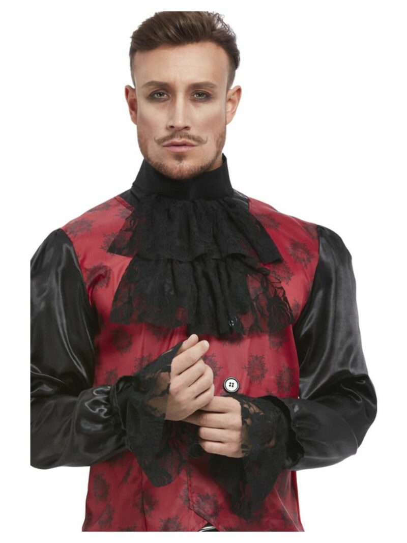 jabot noir en dentelle