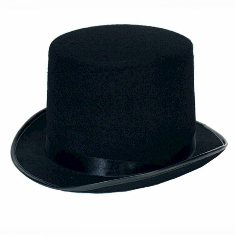 chapeau haute forme satin noir