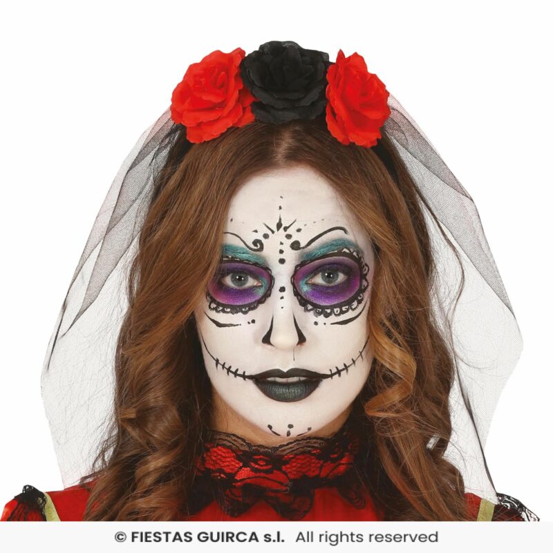 Diadème fleurs avec voile