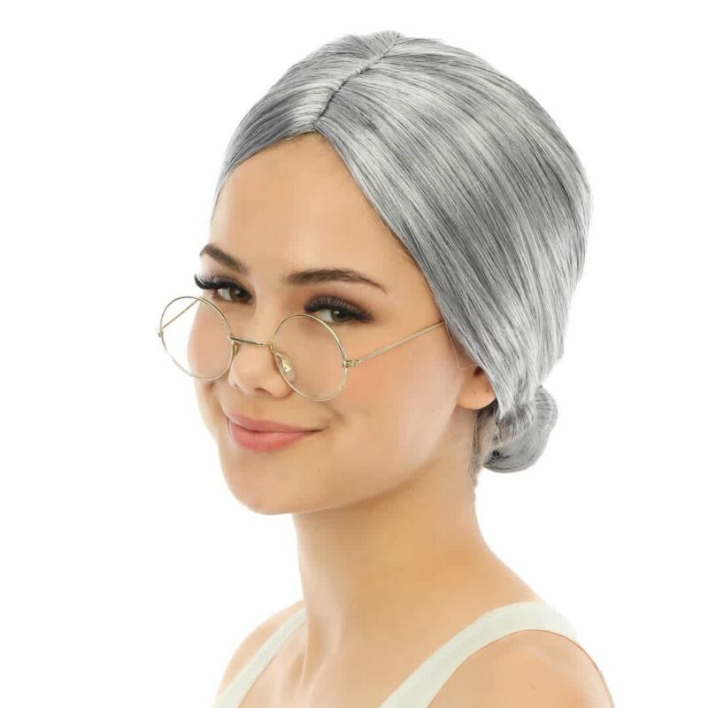 Perruque chignon - gris