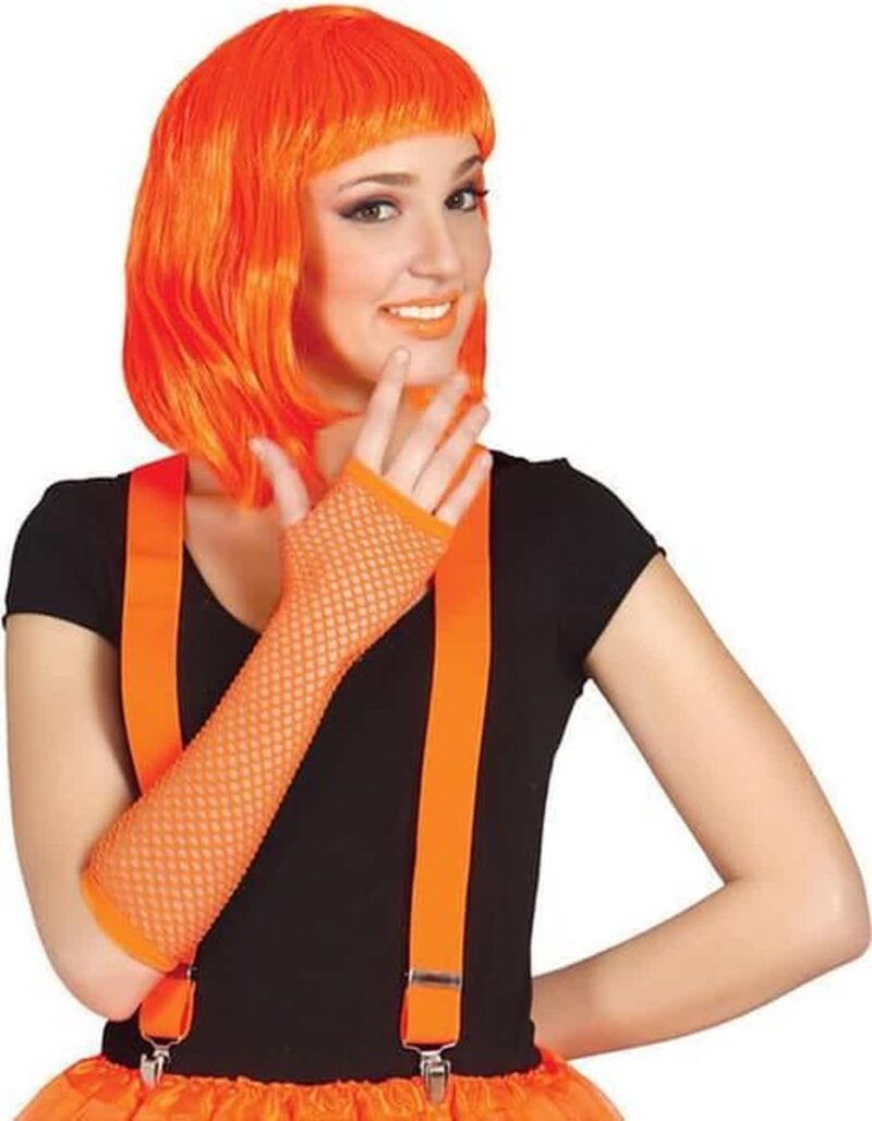 gants treillis oranges fluo