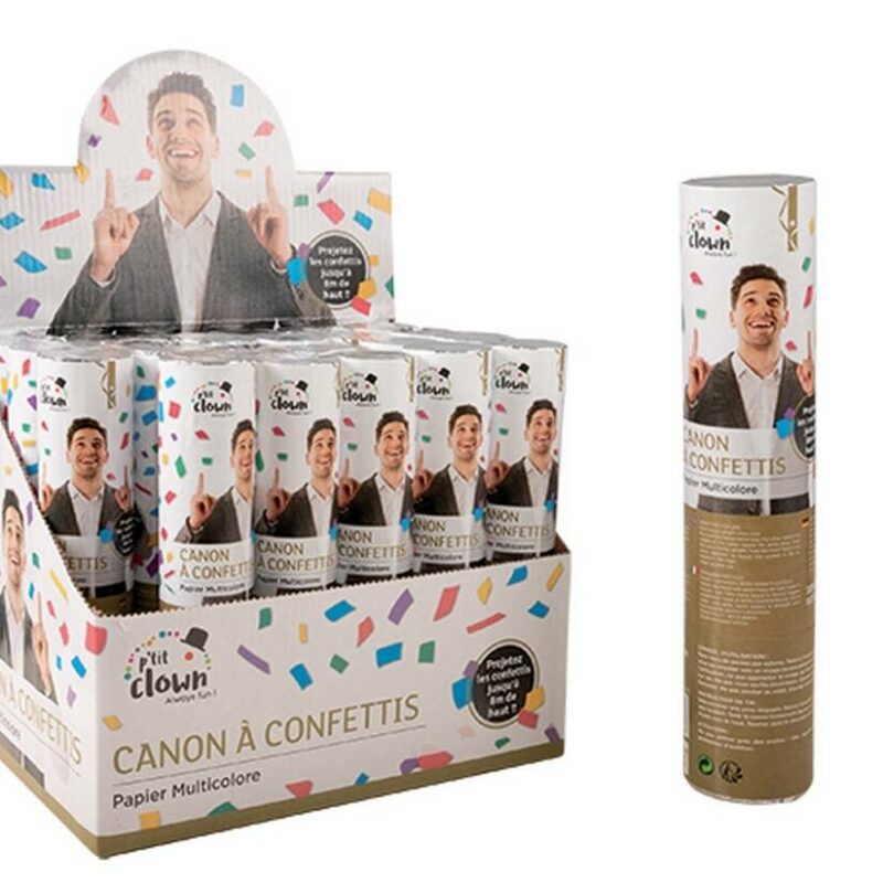 Canon à confettis papier - 20cm MULTICOLOR