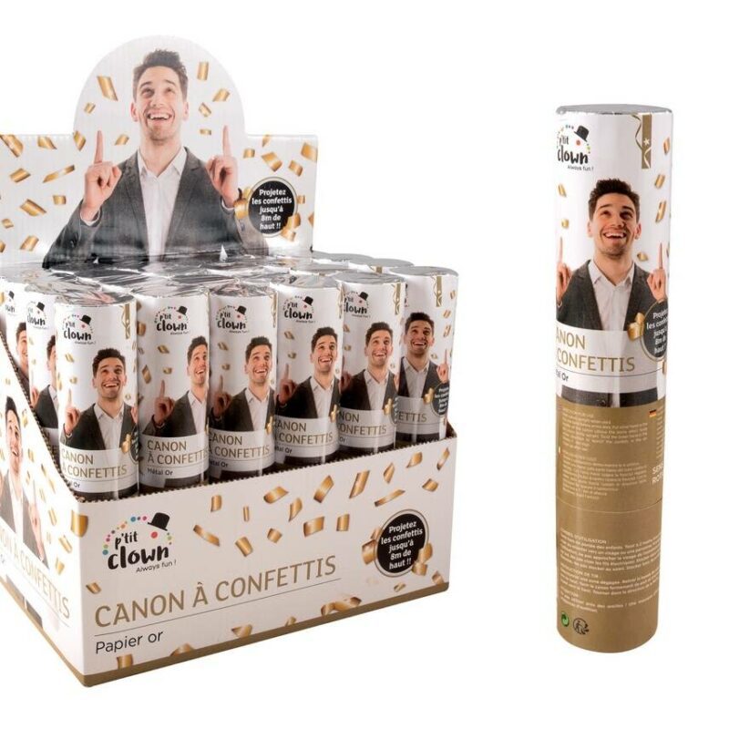 Canon à confettis papier - 20cm OR