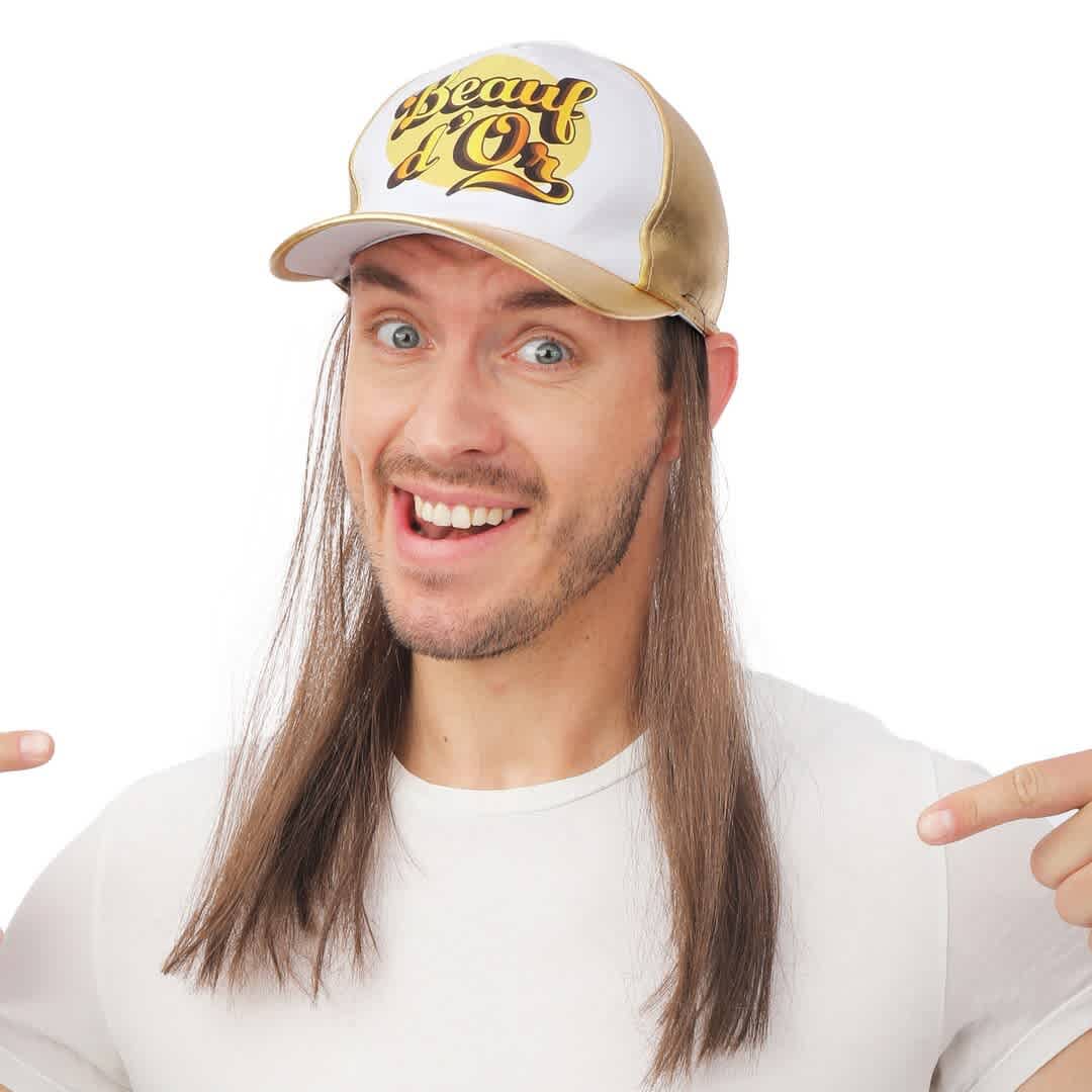 Casquette avec cheveux - Beauf d'or - adulte