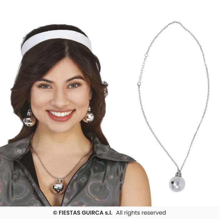 Collier boule a facettes 70's