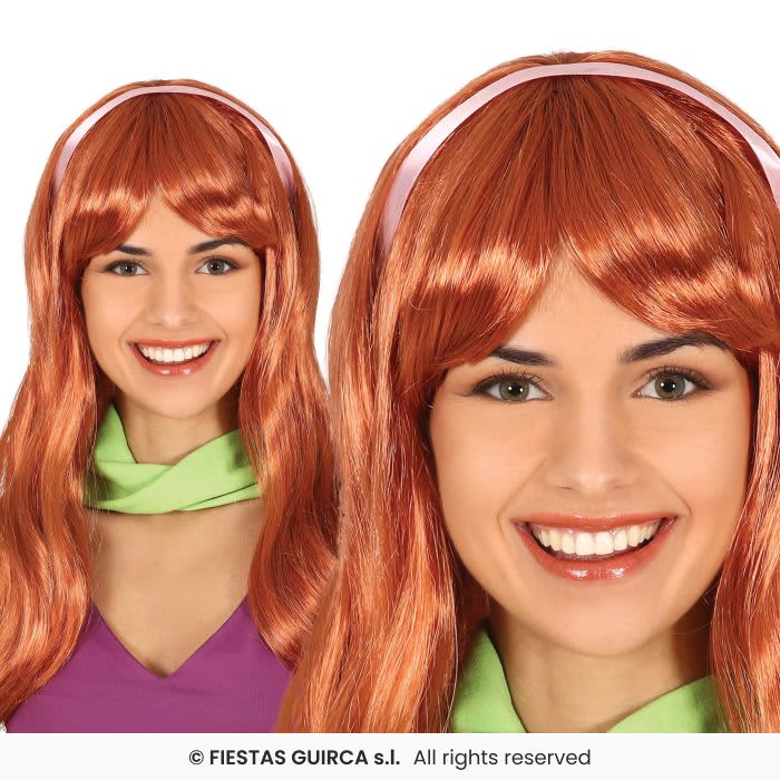 Perruauqe rousse avec bandeau