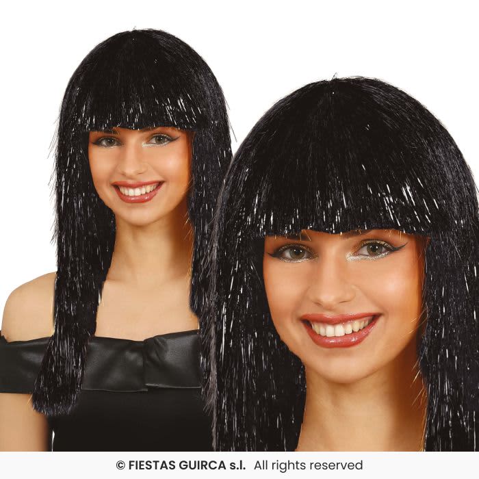 Perruque avec mèche noire