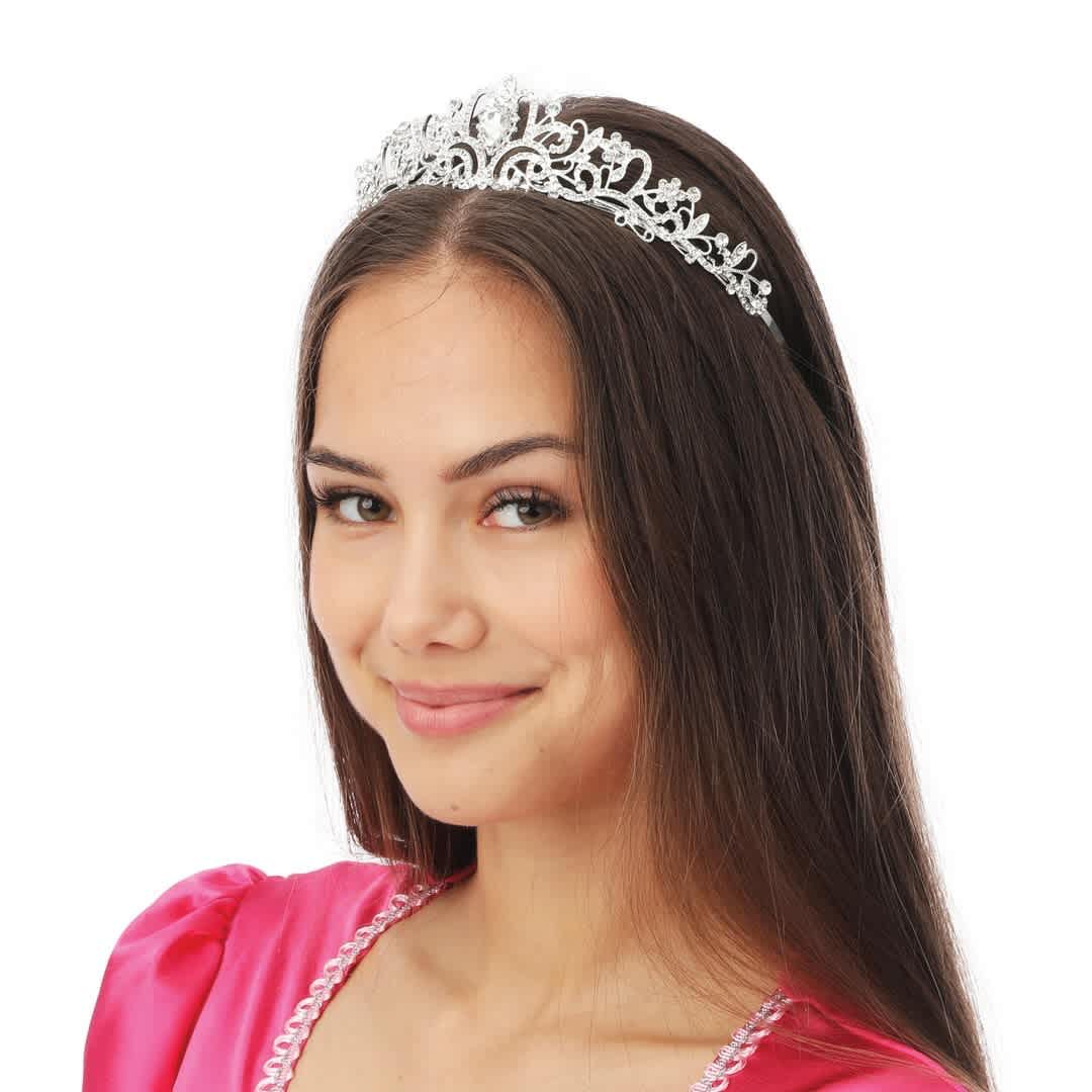 Diadème princesse - métal - argent