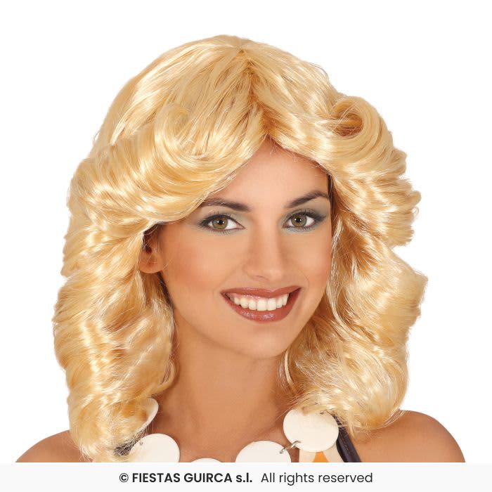 Perruque longue blonde (en boîte)
