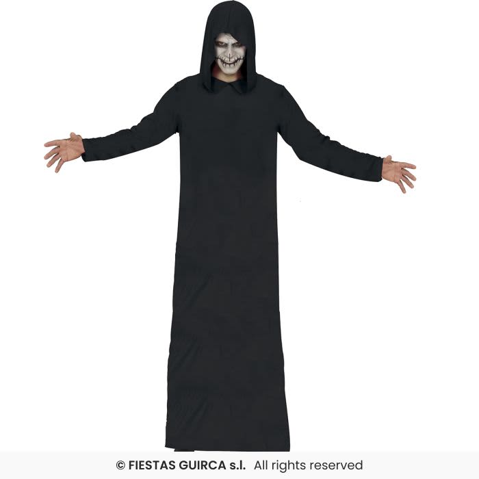 Robe avec capuche, noire, adulte Taille Unique