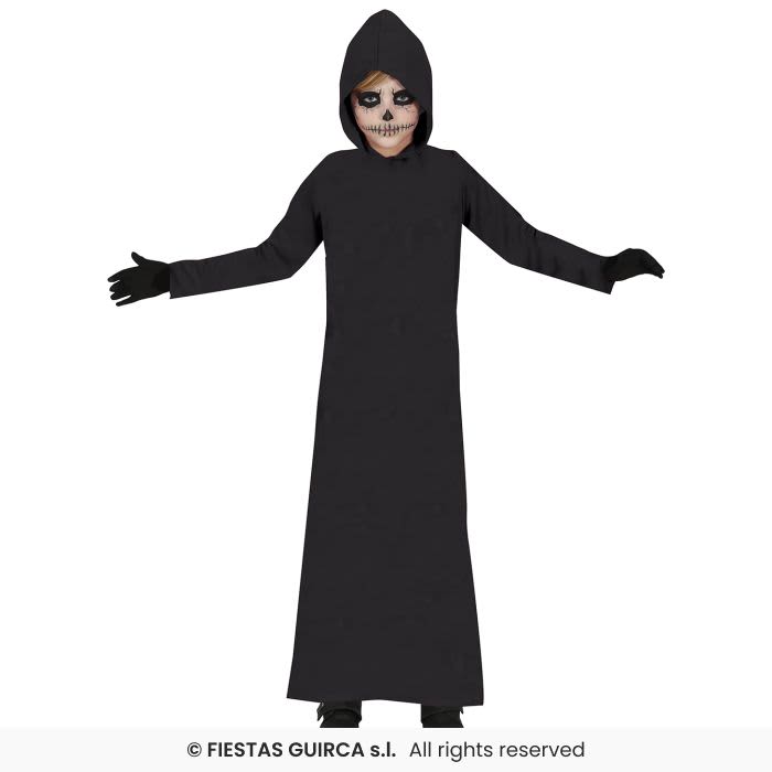 Robe avec capuche, noire, enfant Taille 7-9 ans