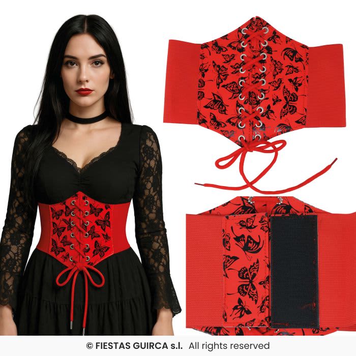 Corset brillant rouge Taille unique