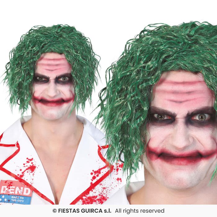 Perruque clown verte (en boîte)